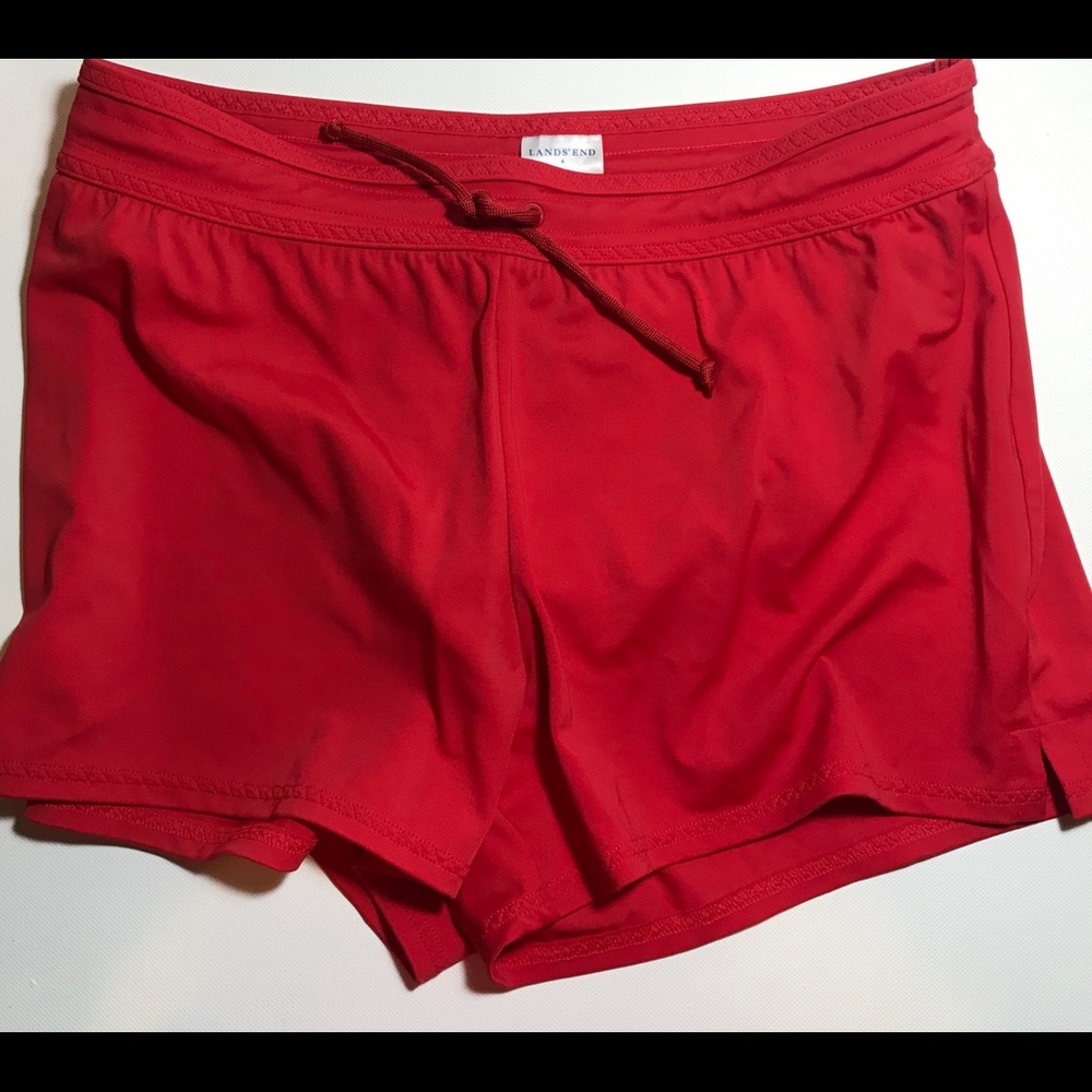 Lands’ End Tankini & Board Shorts Red Floral 6P/4 - Picture 3 of 8